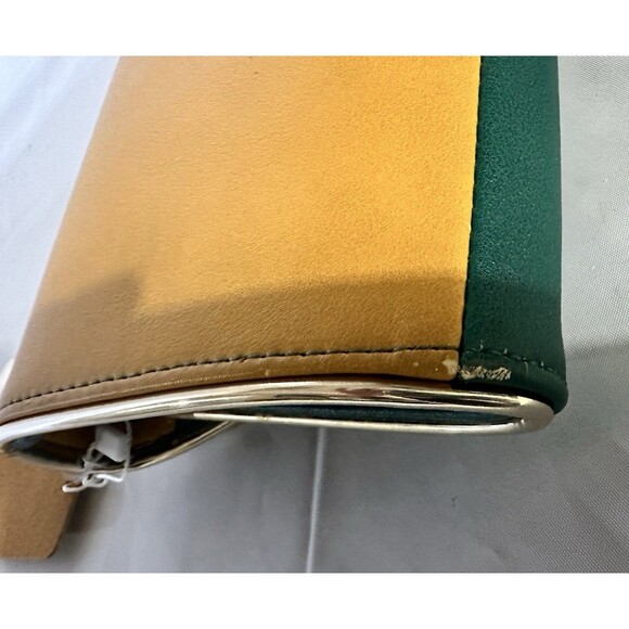 Handbag Republic Classic Clutch W/Gold Crossbody Strap Butterfly Accent 2 Tone - Picture 11 of 13